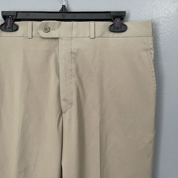 DKNY Dress Pants Mens Size 34x29Khaki The Stuyvesant Flat Front Casual Beige‎ - Picture 2 of 7